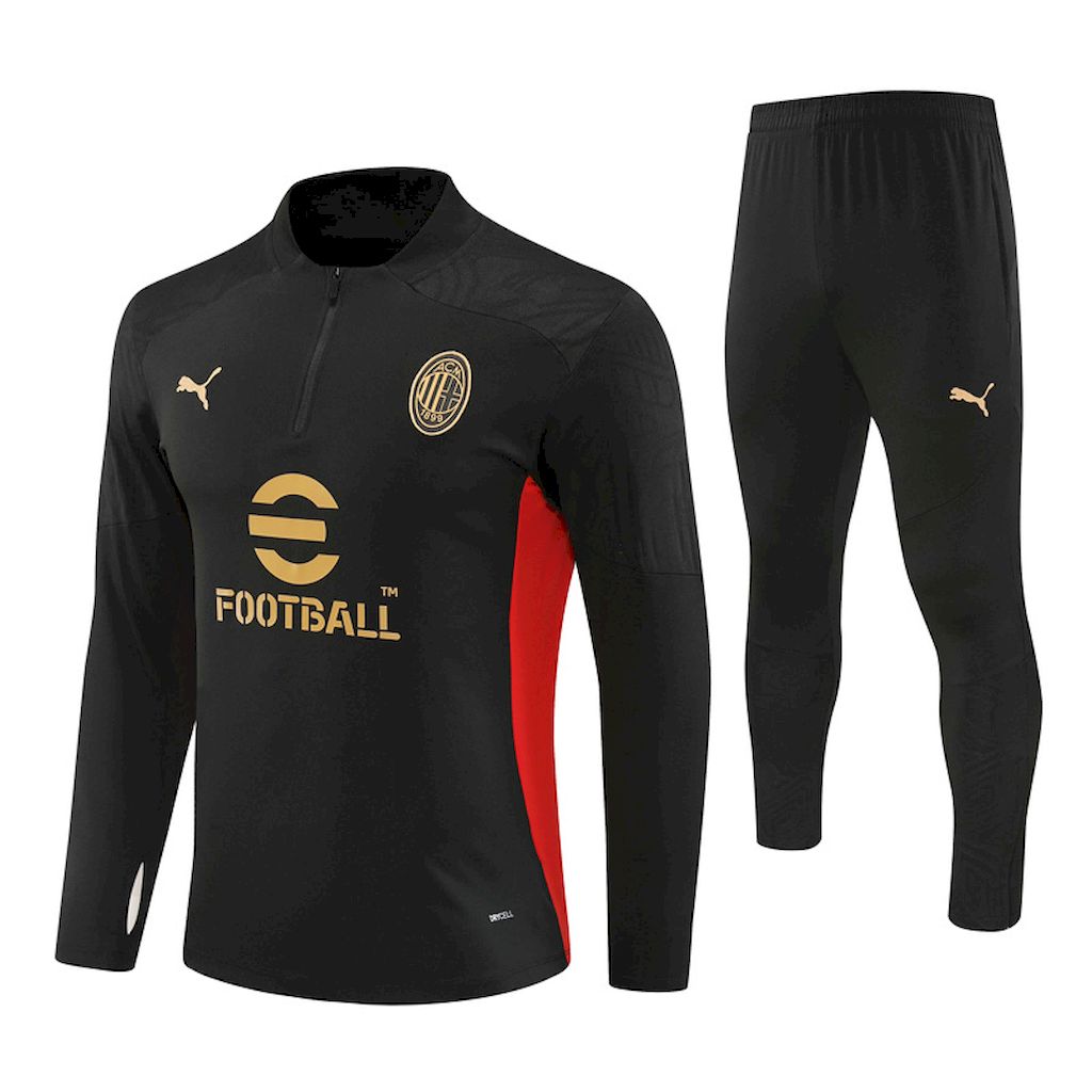 Unisex Ac Milan 2024/25 Half-Zip Adult Sweater+Pant 14001
