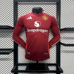 Mens Manchester United 2024/25 Home Long Sleeve Jersey Player Version