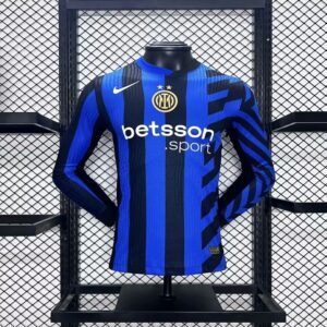 Mens Inter Milan 2024/25 Home Long Sleeve Jersey Player Version