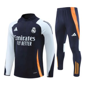 Unisex Real Madrid 2024/25 Half-Zip Pullover+Hose für Erwachsene 14001