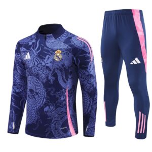 Unisex Real Madrid 2024/25 Half-Zip Pullover+Hose für Erwachsene 14001