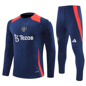 Unisex Manchester United 2024/25 Half-Zip Pullover+Hose für Erwachsene 14001