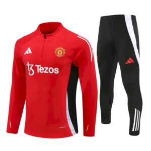 Unisex Manchester United 2024/25 Half-Zip Pullover+Hose für Erwachsene 14001