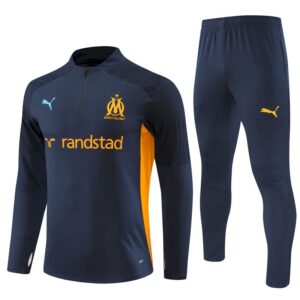 Unisex Olympique Marseille 2024/25 Half-Zip Pullover+Hose für Erwachsene 14001