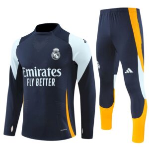 Unisex Real Madrid 2024/25 Half-Zip Pullover+Hose für Erwachsene 14001
