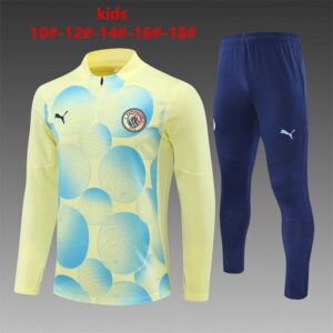 Unisex Manchester City 2024/25 Half-Zip Kinder Pullover+Hose 14001