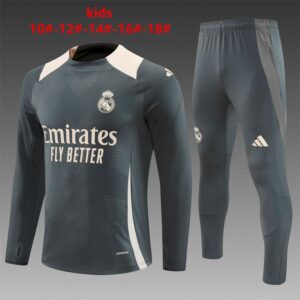 Unisex Real Madrid 2024/25 Half-Zip Kinder Pullover+Hose 14001