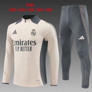 Unisex Real Madrid 2024/25 Half-Zip Kinder Pullover+Hose 14001