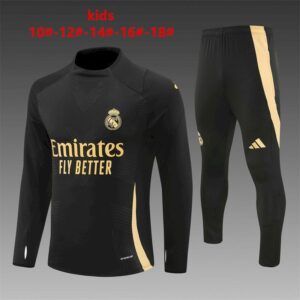 Unisex Real Madrid 2024/25 Half-Zip Kinder Pullover+Hose 14001