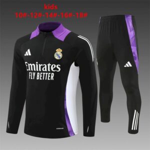 Unisex Real Madrid 2024/25 Half-Zip Kinder Pullover+Hose 14001