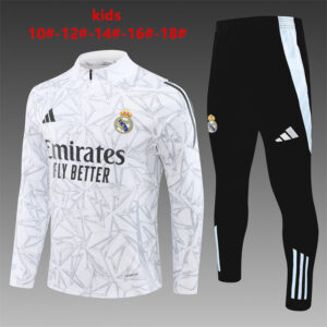 Unisex Real Madrid 2024/25 Half-Zip Kinder Pullover+Hose 14001