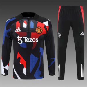 Unisex Manchester United 2024/25 Half-Zip Pullover +Hose für Erwachsene 14001