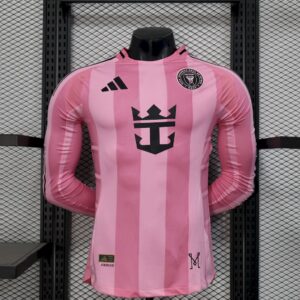 Mens Inter Miami CF 2025/26 Home Long Sleeve Jersey Player Version