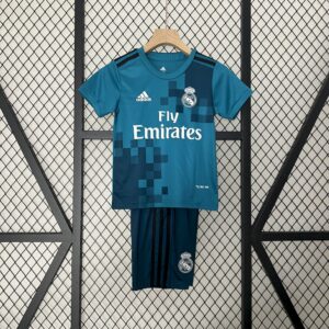 Real Madrid 2017/18 Third Kids Retro Jersey And Shorts
