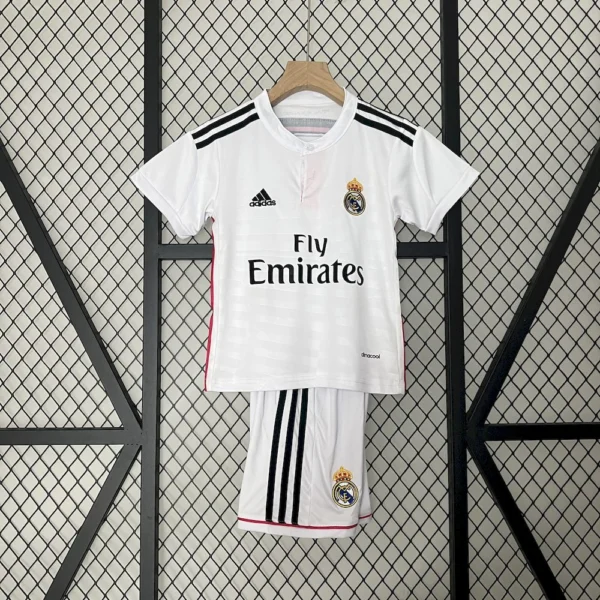 Real Madrid 2014/15 Home Kids Retro Jersey And Shorts