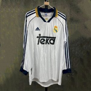 Real Madrid 1999/00 Home Long Sleeves Retro Jersey