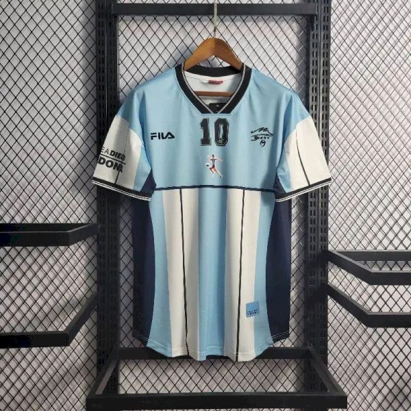 Argentina 2010 Maradona Retirement Commemorative Edition Retro Jersey - Image 2