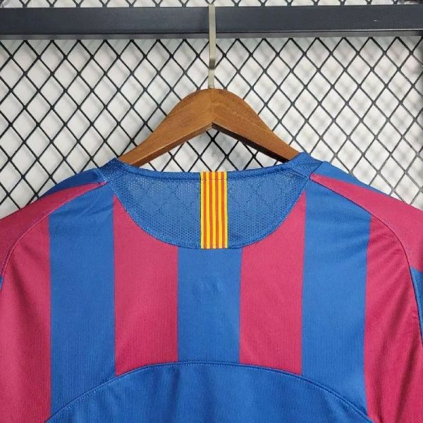 Barcelona 2005/06 Home Ucl Edition Long Sleeves Retro Jersey - Image 4