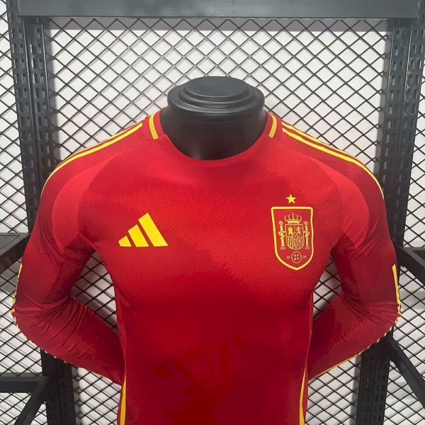 Spain 2024/25 Euro Home Long Sleeves Jersey Player Version - Image 3