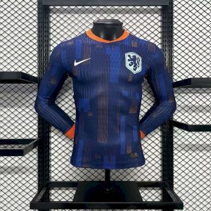 Netherlands 2024/25 Euro Away Long Sleeves Jersey ¨C Player Versi