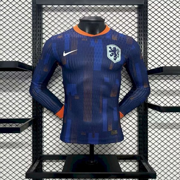 Netherlands 2024/25 Euro Away Long Sleeves Jersey ¨C Player Versi