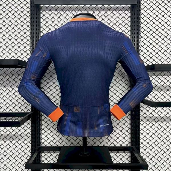 Netherlands 2024/25 Euro Away Long Sleeves Jersey ¨C Player Versi - Image 2