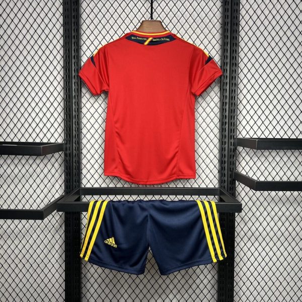 Spain 2012 Home Kids Retro Jersey And Shorts - Image 2