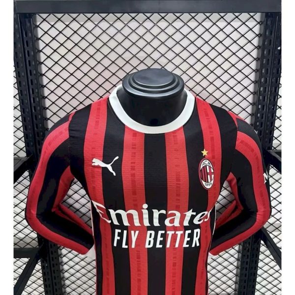 Ac Milan 2024/25 Home Long Sleeves Jersey Player Version - Image 3