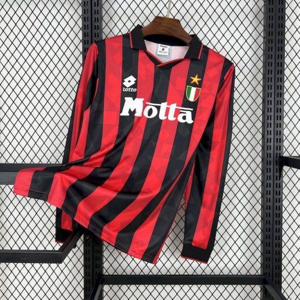 Ac Milan 1993/94 Home Long Sleeves Retro Jersey