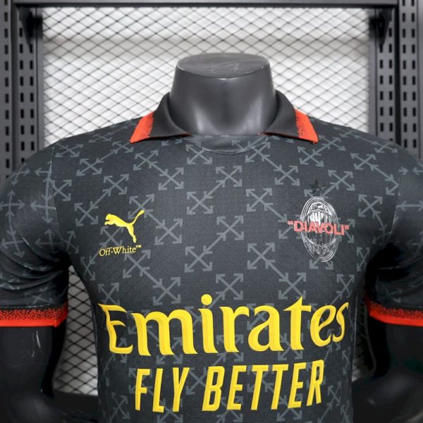 Ac Milan 2025/26 Co-Branded Black Edition Jersey Player Version - Image 4