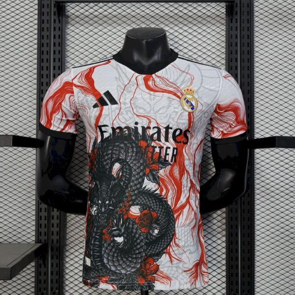 Real Madrid 2025/26 White Black Dragon Special Edition Jersey Player Version