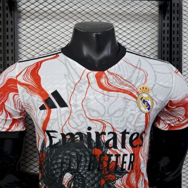 Real Madrid 2025/26 White Black Dragon Special Edition Jersey Player Version - Image 5
