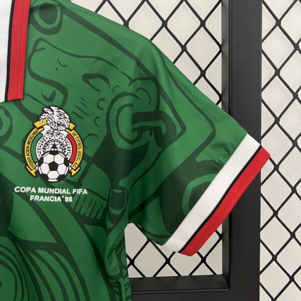 Mexico 1998 Home Kids Retro Jersey And Shorts - Image 7