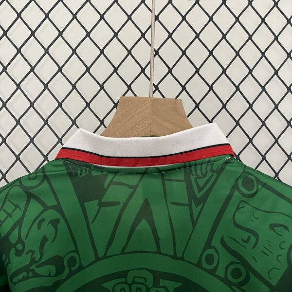 Mexico 1998 Home Kids Retro Jersey And Shorts - Image 5