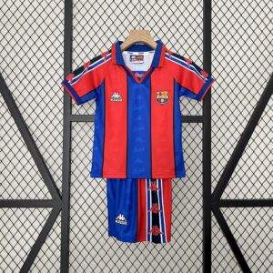 Barcelona 1995/97 Home Kids Retro Jersey And Shorts