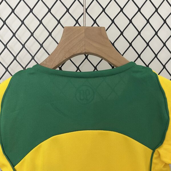 Brazil 2004 Home Kids Retro Jersey And Shorts - Image 6
