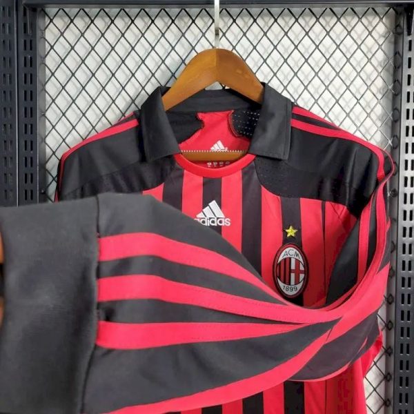 Ac Milan 2007/08 Home Long Sleeves Retro Jersey - Image 3