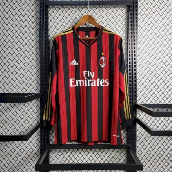 Ac Milan 2013/14 Home Long Sleeves Retro Jersey