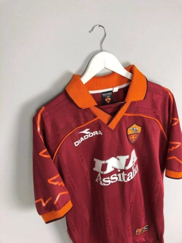 As Roma 1999/00 Home Retro Jersey - Image 2