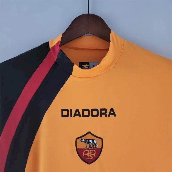 As Roma 2005/06 Home Long Sleeve Retro Jersey - Image 2
