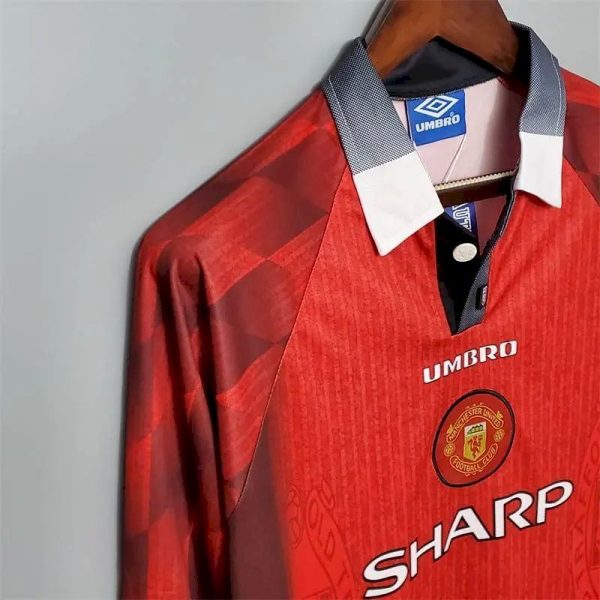 Manchester United 1996 Home Long Sleeve Retro Jersey - Image 3