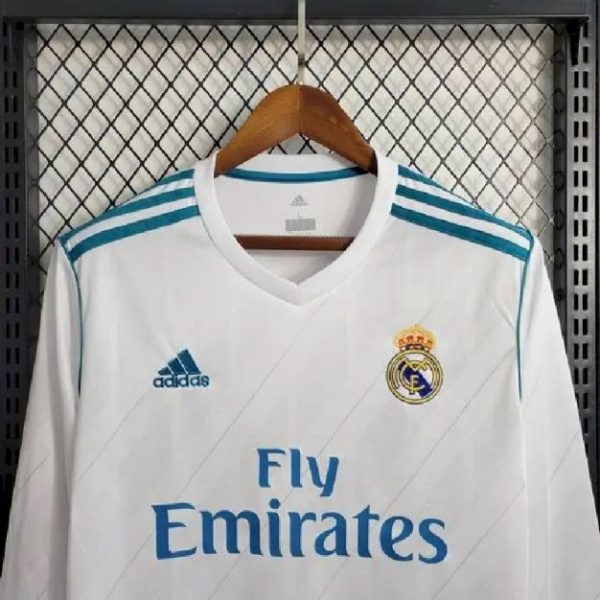 Real Madrid 2017/18 Home Long Sleeve Retro Jersey - Image 2