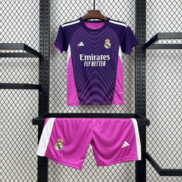 Real Madrid 2025/26 Purple Goalkeeper Kids Kit