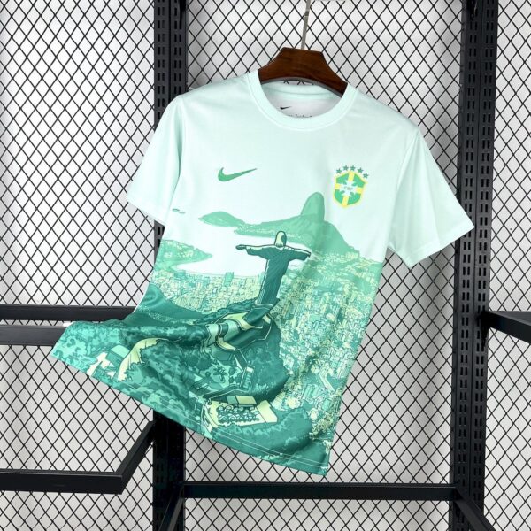 Brazil 2025/26 Green And White Jersey