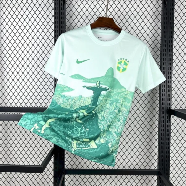 Brazil 2025/26 Green And White Jersey