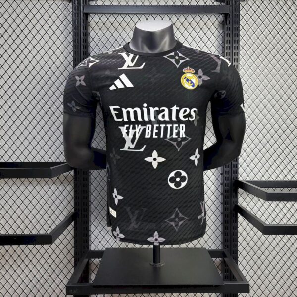 Real Madrid 2025/26 Black Louis Vuitton Jersey Player Version