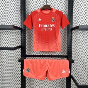 Real Madrid 2025/26 Orange Color Goalkeeper Kids Kit
