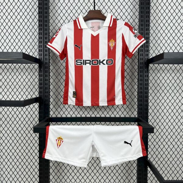 Sporting De Gijon 2025/26 Home Kids Kit
