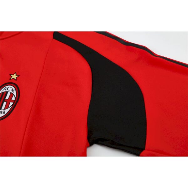 Unisex Ac Milan 2004/05 1/4 Zip Sweatshirt Retro Style - Image 6