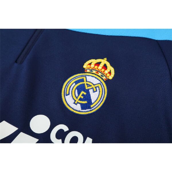Unisex Real Madrid 2009/10 1/4 Zip Sweatshirt Retro Style - Image 6